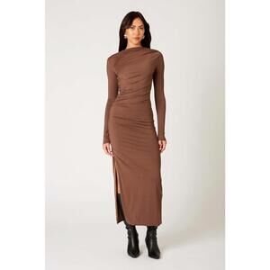 NIA IRINA DRESS IN CHOCOLATE LONG SLEEVE MAXI